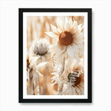 Boho Dried Flowers Sunflower 5 Art  Framed Wall Art Poster Canvas Print Picture Sunflower