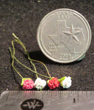 4 Half Open Carnation Red Pink White Flower Garden Floral :12 Miniature #0832 Carnation