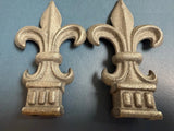 2Pcs Traditional Fleur-De-Lis Finial Cast Iron "BRAND NEW" Lily