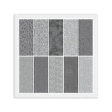 Gray Steel Gray LAYER CAKE: 20) 10" x 10" Squares, 100% Quilting Cotton Fabric Flowering Plants