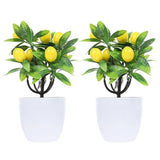2pcs Fake Potted Plants Simulation Tree Home Decor Artificial Tree Green Plant