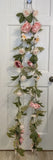 2 Artificial Pink Peony & Rose 6Ft Garland Shower Party Arch Table Runner Flower Peony