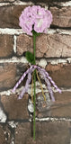 Handmade Crochet Knitted Flower Bouquet - Purple & White Carnation with Ribbon Carnation