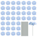 Silk Hydrangea Flowers, Light Blue Artificial Flowers for Wedding 64 Set Hydrangea