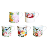 Bird Flower Coffee Cup Mug 10 oz Stechcol Gracie Bone China Floral Hydrangea