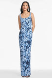 Sachin & Babi Wild Sapphire Roses Lana Sequin Mikado Column Gown Size 0 $995 Roses