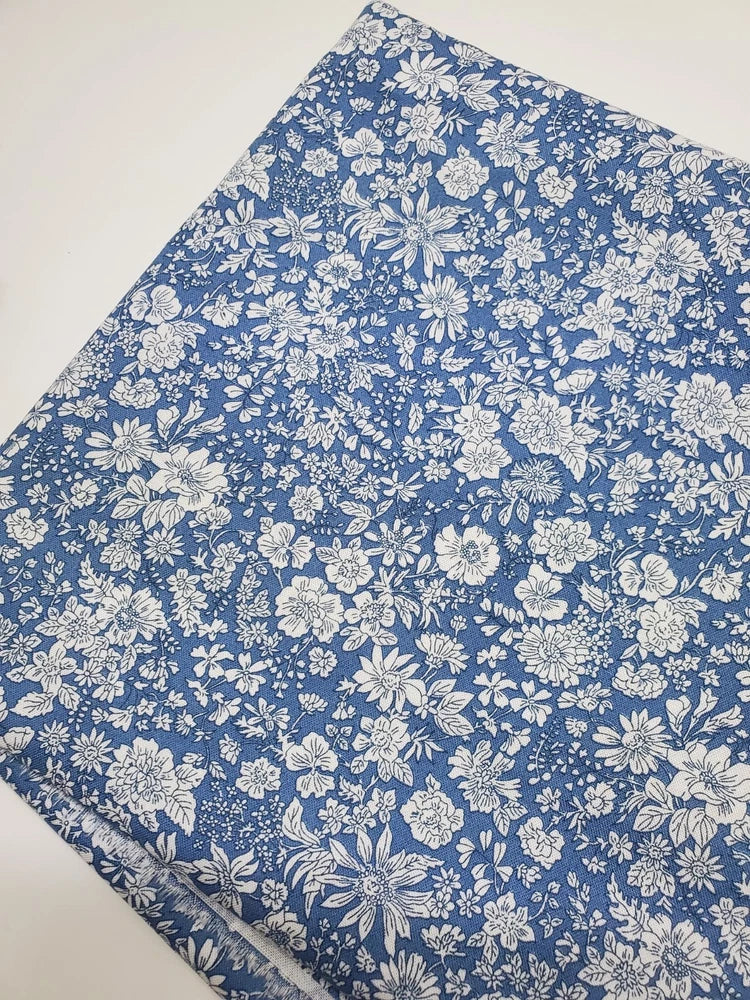 Liberty Fabrics 100% Cotton Florals French Blue  Sew Quilt Craft FAT QUARTER Flowering Plants