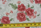 By 1/2 Yd, Vintage, Large Dusty-Red Floral on Cream Quilt Cotton, Jo-Ann, B1585 Flowering Plants