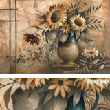 36W"x24H" COUNTRY SUNFLOWERS I by ELAINE VOLLHERBST-LANE - VASED FLORAL CANVAS Sunflower