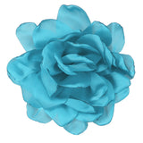 4.7" Silk Satin Flower Brooch Pin Large Peony Floral Lapel Pin Blue Peony