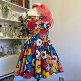 Varga Miss Carnation Pinup Retro Floral Pattern Marilyn Dress Carnation