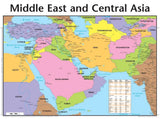 Middle East and Central Asia Map: Middle East/Central Asia Laminated by Rose Pub Roses