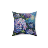 Hydrangea Square Pillow, Floral Home Decor, Throw Cushion, Botanical Accent Hydrangea