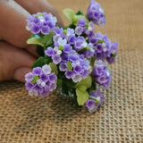 Miniature Light Purple Hydrangea Flowers 6 Bunches Dollhouse Artificial Flowers Hydrangea