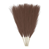 5pcs Dried Faux Pampas Grass 17" Artificial Pampas Grass Decor Dark Coffee Pampas Grass