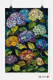 Stained Glass Hydrangeas - DIY CHart Counted Cross Stitch Patterns Needlework Hydrangea