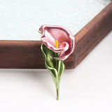Delicate Elegant Fashionable Enamel Simple Calla Lily Carnation Flower Brooch Carnation