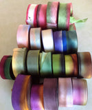 silk ribbon hand dyed 1" on the bias 1yd made in USA Carnation