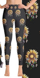 Sunflower Dreamcatcher Leggings Yoga Waistband Women's One Size 2-12 Sunflower