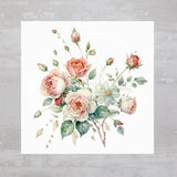 Roses & Daisies 3 of 10 Fabric Quilting Panel Craft Sewing Quilt Block A813 Flowering Plants