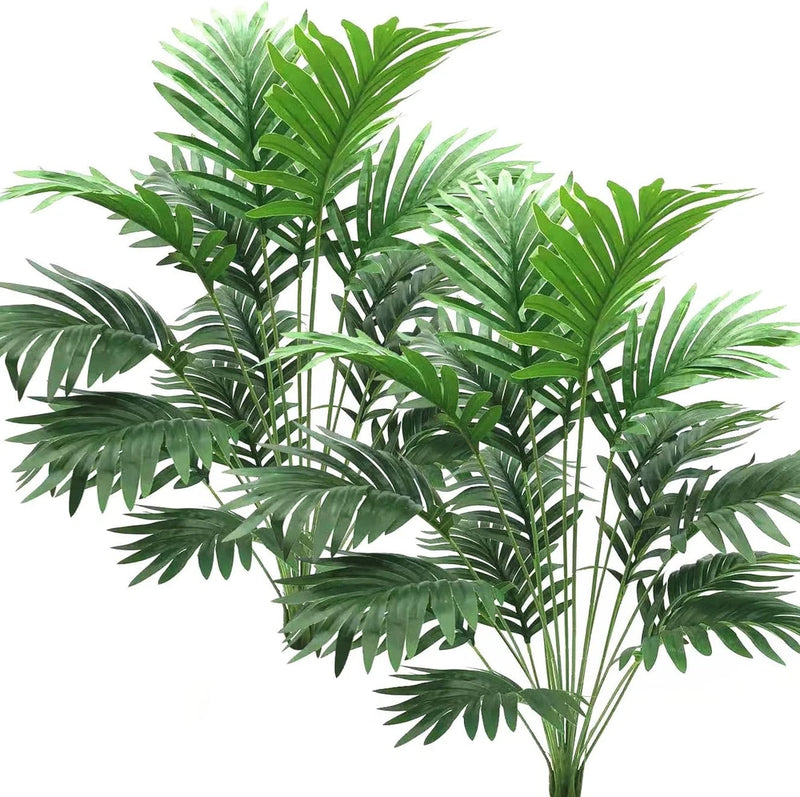 Ollain Artificial Palm Faux Plant Fake Tree Tropical Leaf Bush Plastic Greenery Green Plant
