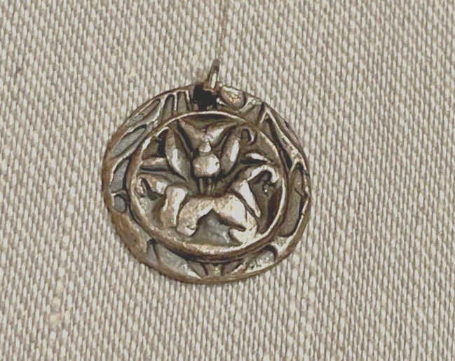 Handmade Oxidized Silver ( From Art Clay Silver) Flowering Lily Pendant 1" Lily