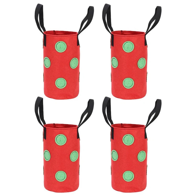 4PC Hanging Basket Planting Bags 12 Holes Strawberry Vertical Gardening Garden Plants