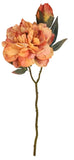 Faux Peony Stem Peach Coral 18 Inch Artificial Silk Flower Wedding Decor Peony
