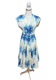 Anthropologie Maple ANNABELLE Watercolor Hydrangea Circle Skirt Dress sz 4 Hydrangea