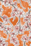 Oilcloth Fabric Cherry Blossom Fuji Orange Pattern Sold in Yard or Bolt Flowering Plants