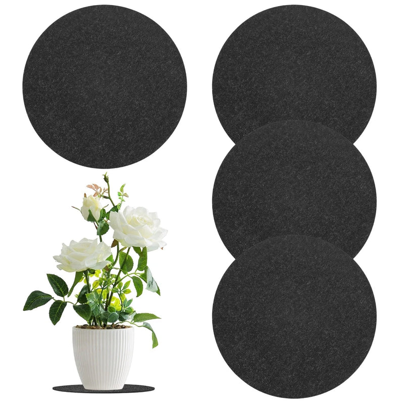 4-Pack Cork Plant Coasters, 9.8 Inch Cork Plant Mats for Garden [Gray] Garden Plants
