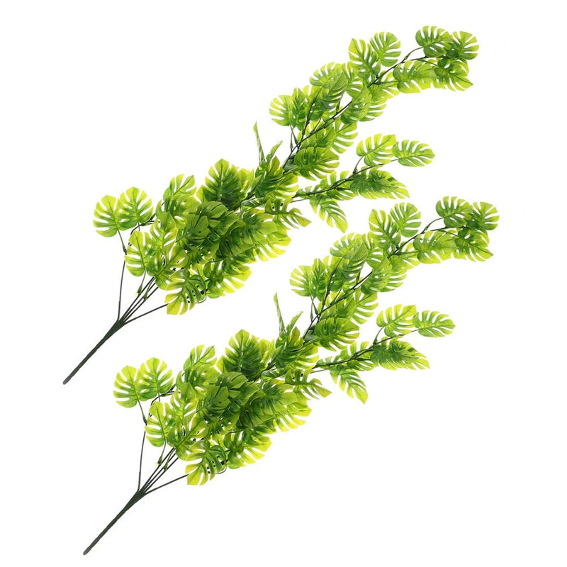 2 Pcs Hanging Wall Plants Artificial Decor for Room Fake Monstera Vines Green Plant