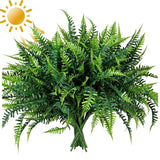 UV Resistant Fake Plants, 16 Bundles Artificial Plants Greenery, Realistic Fa... Green Plant