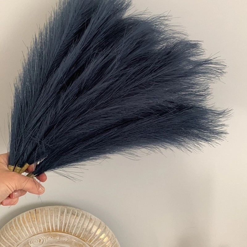 5pcs Faux Pampas Grass Artificial Pompous smoky blue bohemian party home Pampas Grass