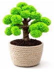 Home Office Decoration Crochet Wool Bonsai Plant  Perfect For Gifts Green Plant