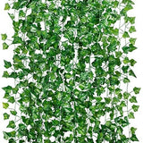84ft 12 Pack / 82 inch, Artificial Ivy Garland Fake Leaf Plants Vine, A-84ft Green Plant