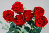 6*Red Velvet Rose Artificial Flowers Bouquet Long Stem Home/Wedding DŽcor Hydrangea