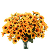 6 Bundles Artificial Sunflowers Fake Outdoor UV Resistant Fall Flowers for Home Sunflower