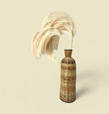 Faux Pampas Grass Artificial Long Stems Metal Covered in Paper 3 Pieces Set of 3 Pampas Grass