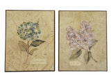 Set of 2 Vintage Cheri Blum Lilac Hydrangea wall Plaques 8" x 10" Old World Hydrangea
