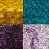 5 Yards 58" Rosette Satin Fabric 22 Colors Ribbon Rose Wedding Dress Draping Roses