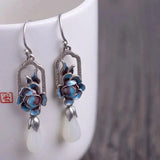 Magnolia Earrings S925 Sterling Silver Vintage Peony Flower Korean Pearl Hetian Peony
