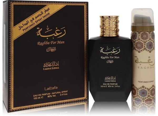Raghba For Man EDP Spray 100Ml (3.4 Fl.OZ)+Free Deodorant Spray By Lattafa EDP