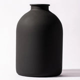 Metal Matte Black Vase 8.7 Inch Tall Iron Frosted, Pampas Grass Vase for Centerp Pampas Grass