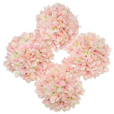 Hollyone Pink Silk Hydrangea Artificial Flowers Heads 7.4inch Large Fake Hydrangea