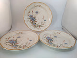 Set of 3 Mikasa Blue Daisies (Garden Club) 10 3/4" Dinner Plates Daisies