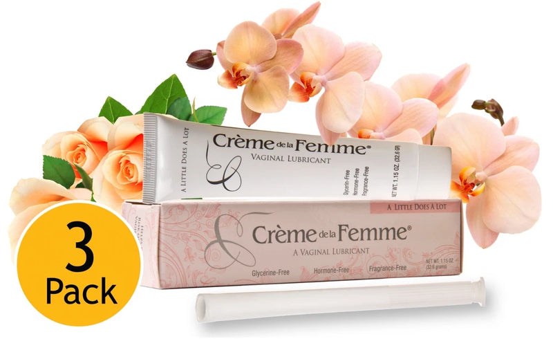 Vaginal lubricant cream three-pack with light pink tubes
