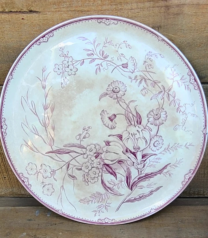 Vtg WEDGWOOD Serving Plate Platter 12 1/4" Floral Flowers Ranunculus Pink 1029 Ranunculus