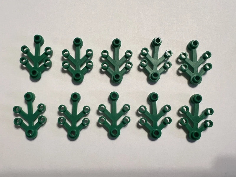 Lego Lot Of 10 Dark Green Small Limbs Tree Limb Plant Green Plant