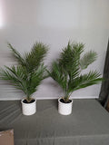 Threshold 28 in. Faux Palm Potted Plants (Set Of 2) Green Plant